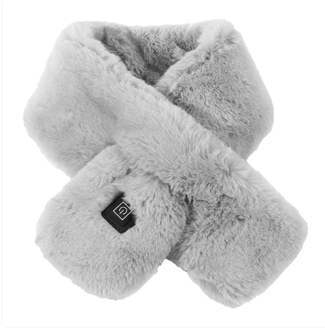 Bufanda térmica eléctrica de peluche en color gris